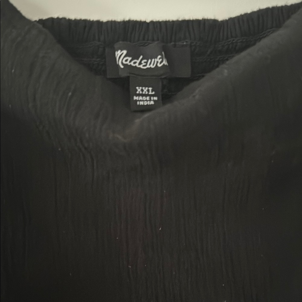 Madewell Tie Strap Tiered Midi Black Dress - Picture 6 of 9